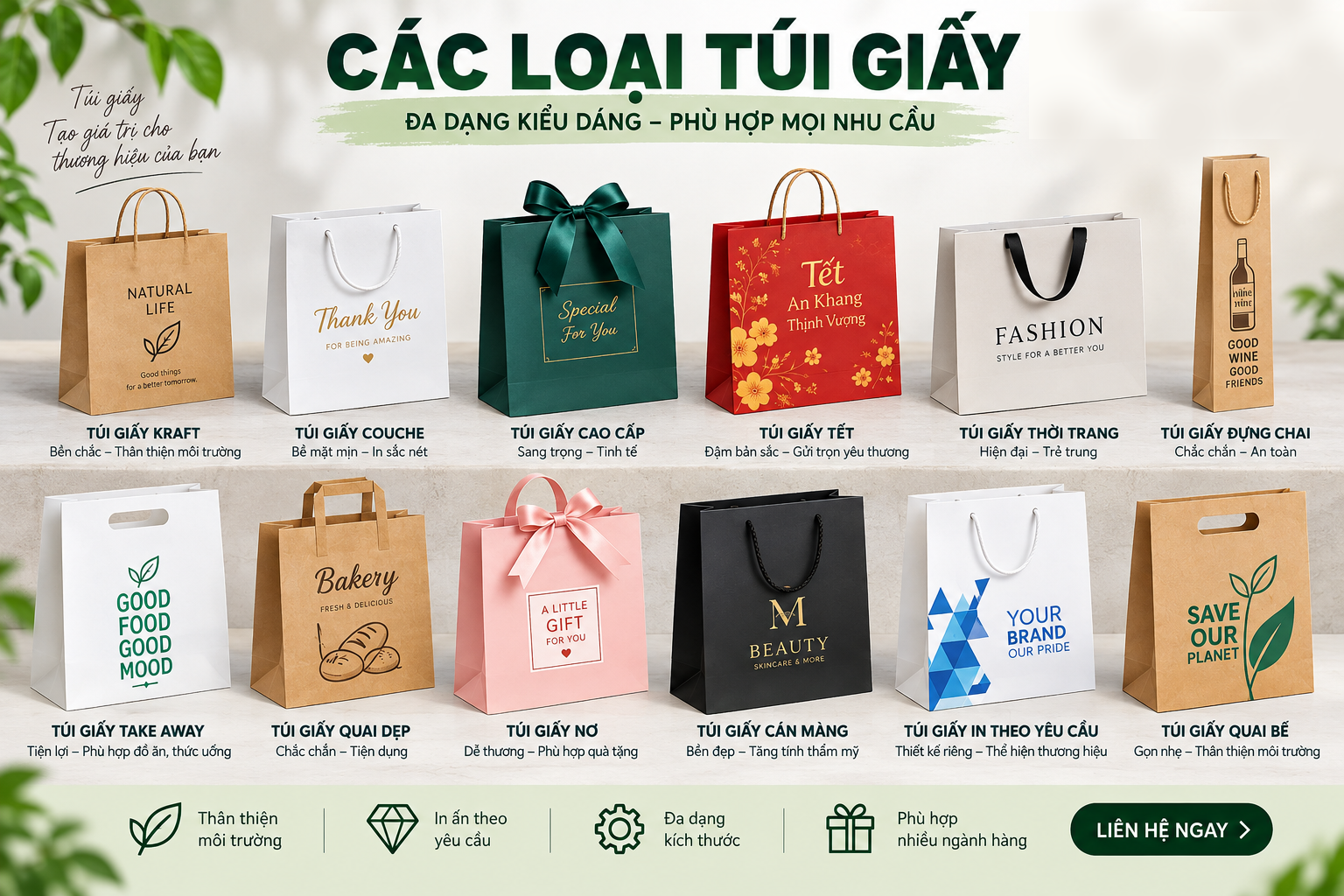 Xưởng in túi giấy các loại